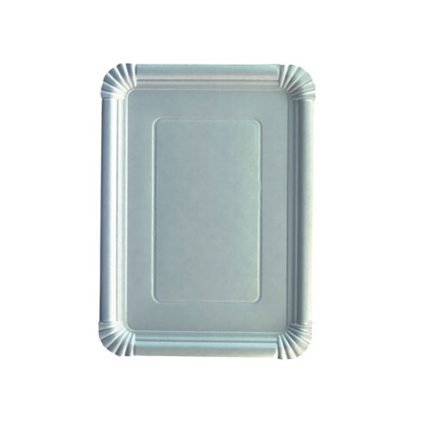 125 Stk. eckige Pappteller 25x35 cm – FSC Recycled, Kuchenteller & Imbissteller